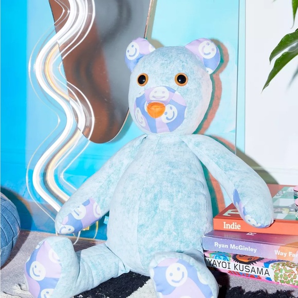New Urban Outfitters Mokuyobi UO Exclusive Patcheork Denim Bear Plush Toy - Picture 5 of 12